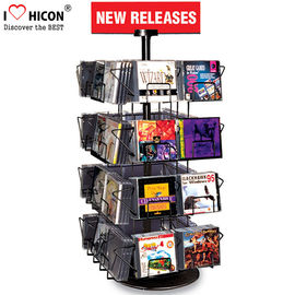 중국 CD 거래 금속 진열대 32 포켓판 책 소매 자전 진열대 협력 업체