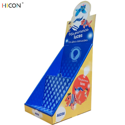 중국 소매점을 위한 2-Tired 파란 마분지 주문 카운터 전시 상자 협력 업체