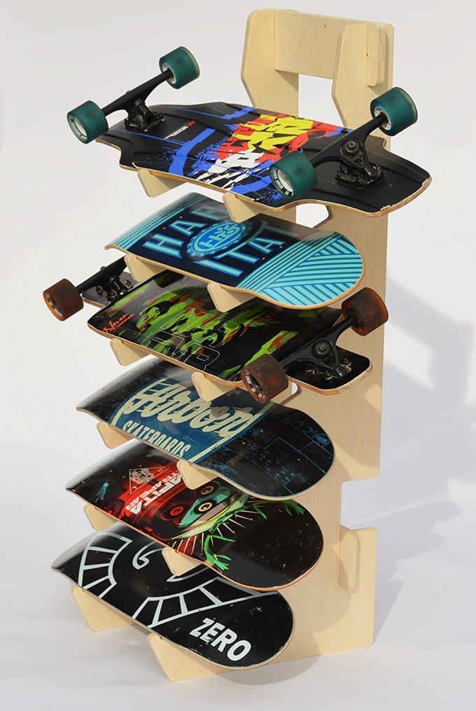 Snowboard Longboard 소매점 정착물 나무로 되는 스케이트보드 진열대